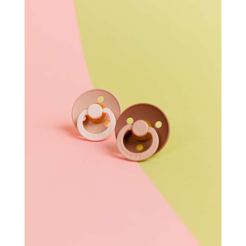 BIBS Rund Colour napp - Str. 3 - Naturgummi - Fusion Studio - Blush/Woodchuck Mix