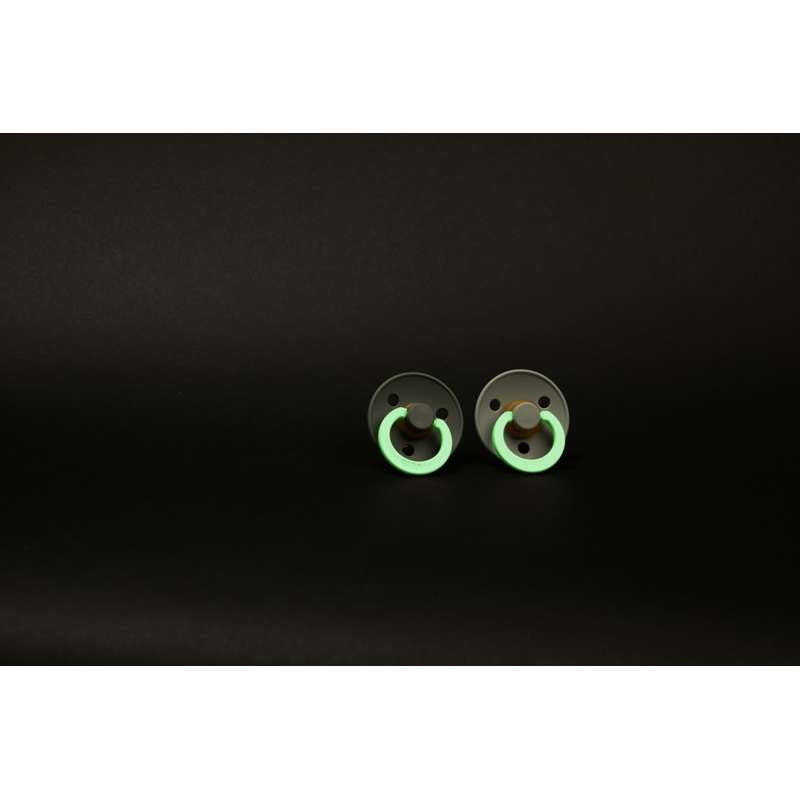 BIBS Rund Colour Sut - 2-Pak - Str. 3 - Naturgummi - GLOW - Sage/Pine