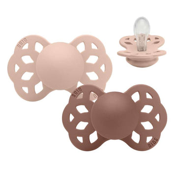 BIBS Symmetrisk Infinity Sut - 2-Pack - strl. 1 - Silikon - Blush/Woodchuck 
