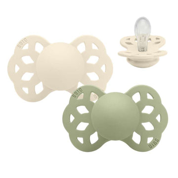 BIBS Symmetrisk Infinity Sut - 2-Pack - strl. 1 - Silikon - Elfenben/Salvia 