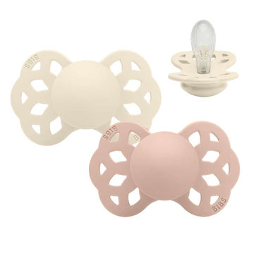 BIBS Symmetrisk Infinity Sut - 2-Pack - strl. 2 - Silikon - Elfenben/Rosé 