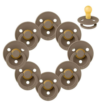 Bibs Rund Colour Napp - bundle - 8 st. - strl. 1 - Mörk ek 