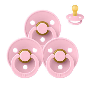Bibs Rund Colour Napp - bundle - 3 st. - strl. 1 - Baby Pink 