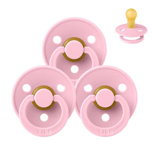 Bibs Rund Colour Napp - bundle - 3 st. - strl. 1 - Baby Pink 