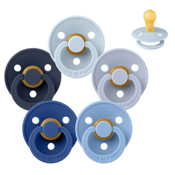 Bibs Rund Colour Napp - bundle - 5 st. - strl. 1 - Blåögd baby 