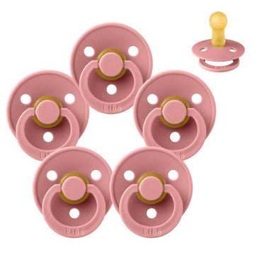 Bibs Rund Colour Napp - bundle - 5 st. - strl. 2 - Dusty Pink 