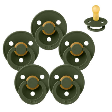 Bibs Rund Colour Napp - bundle - 5 st. - strl. 2 - Jägaregrön 
