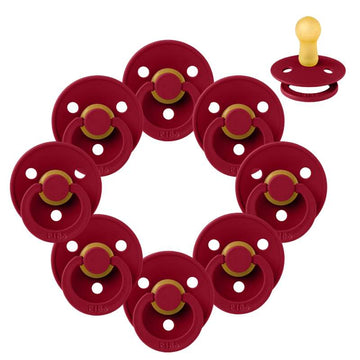 Bibs Rund Colour Napp - bundle - 8 st. - strl. 2 - Ruby 