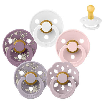 BIBS Rund naturgummi Suga - bundle - 5 st. - strl. 2 - Underbara liljor 