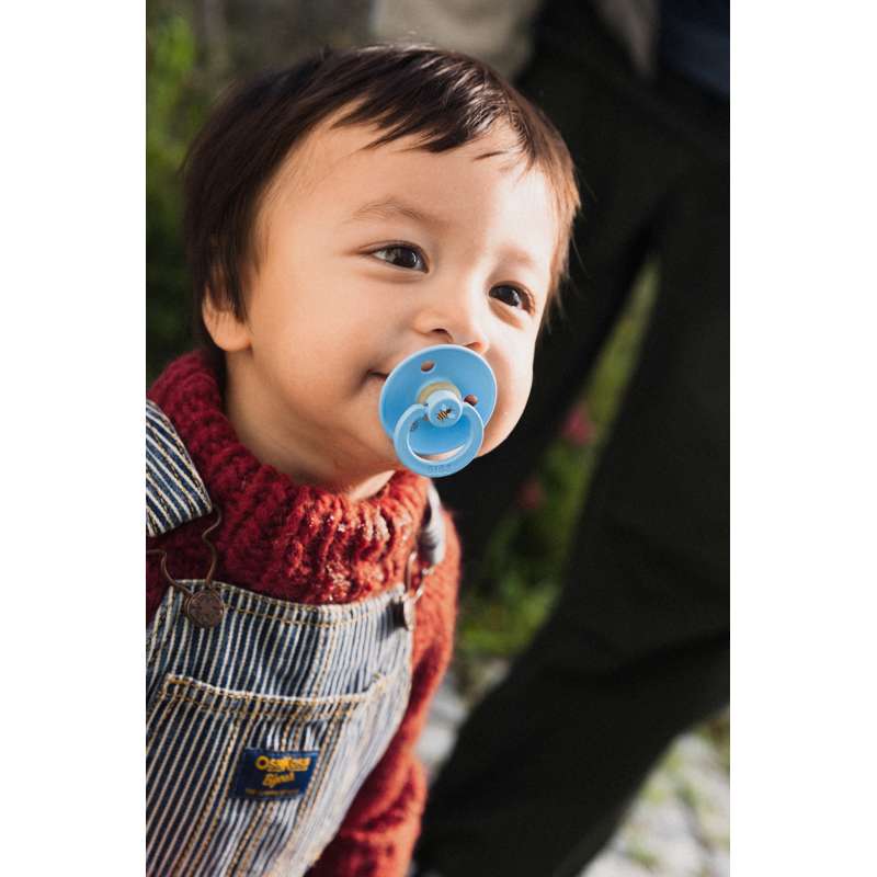 BIBS Rund Colour Napp - Stl. 2 - Naturgummi - Bumblebee Studio - Breeze
