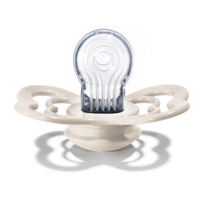 BIBS Symmetrisk Supreme Napp - 2-Pack - Stl. 2 - Silikon - Ivory/Blush
