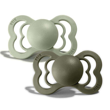 Bibs Supreme Napp - 2-Pack - strl. 1 - Silikon - Salvia/Jaktgrön 