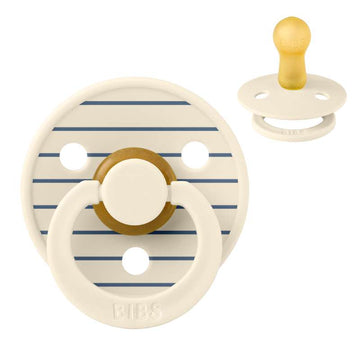 BIBS Rund Colour Napp - Strl. 2 - Naturgummi - Pin Studio - Steel Blue