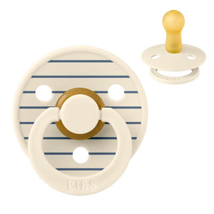 BIBS Rund Colour Napp - Strl. 2 - Naturgummi - Pin Studio - Steel Blue