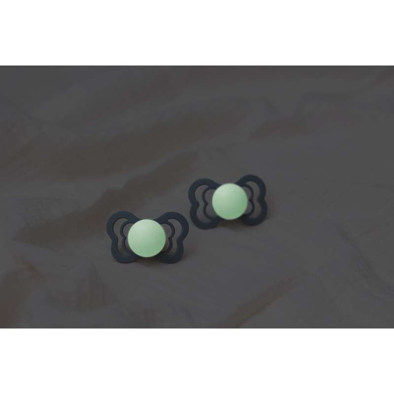 BIBS Symmetrisk Supreme napp - Sampack - 5 st. - Str. 2 - Sleep Tight Little One - GLOW