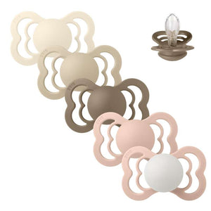 BIBS Symmetrisk Supreme Napp - Sampack - 5 st. - Str. 2 - Soft and Earthy