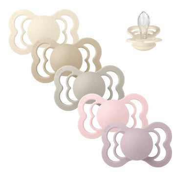 BIBS Symmetrisk Supreme Napp - Sampack - 5 st. - Str. 2 - Soft and Gentle