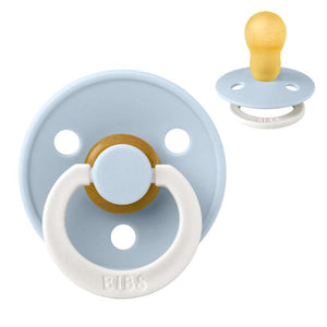 Bibs Rund Colour Napp - strl. 3 - naturgummi - GLOW - Baby Blue 