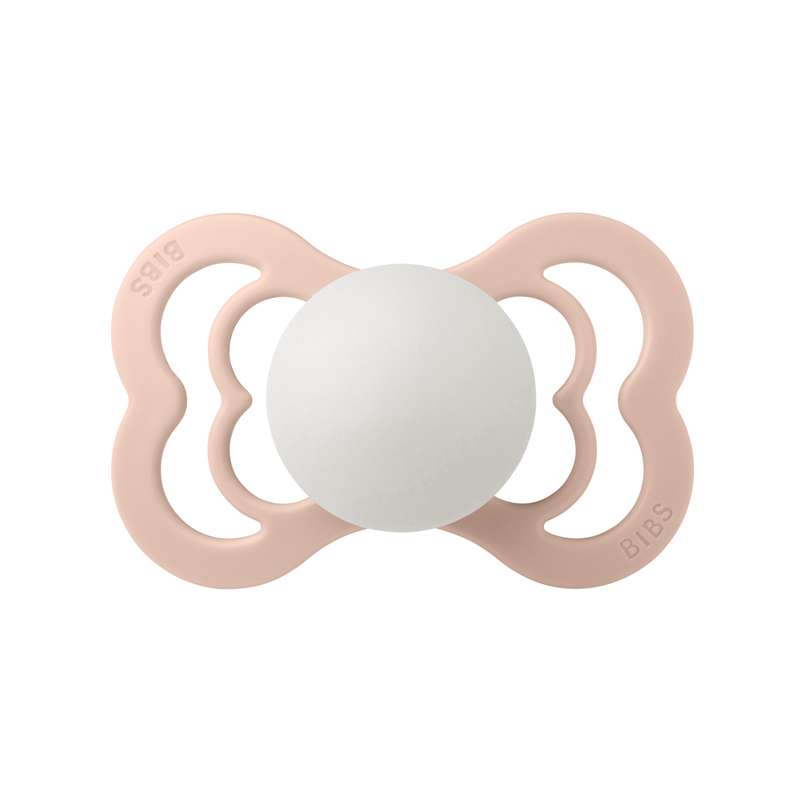 BIBS Symmetrisk Supreme Napp - Strl. 2 - Naturgummi - GLOW - Blush