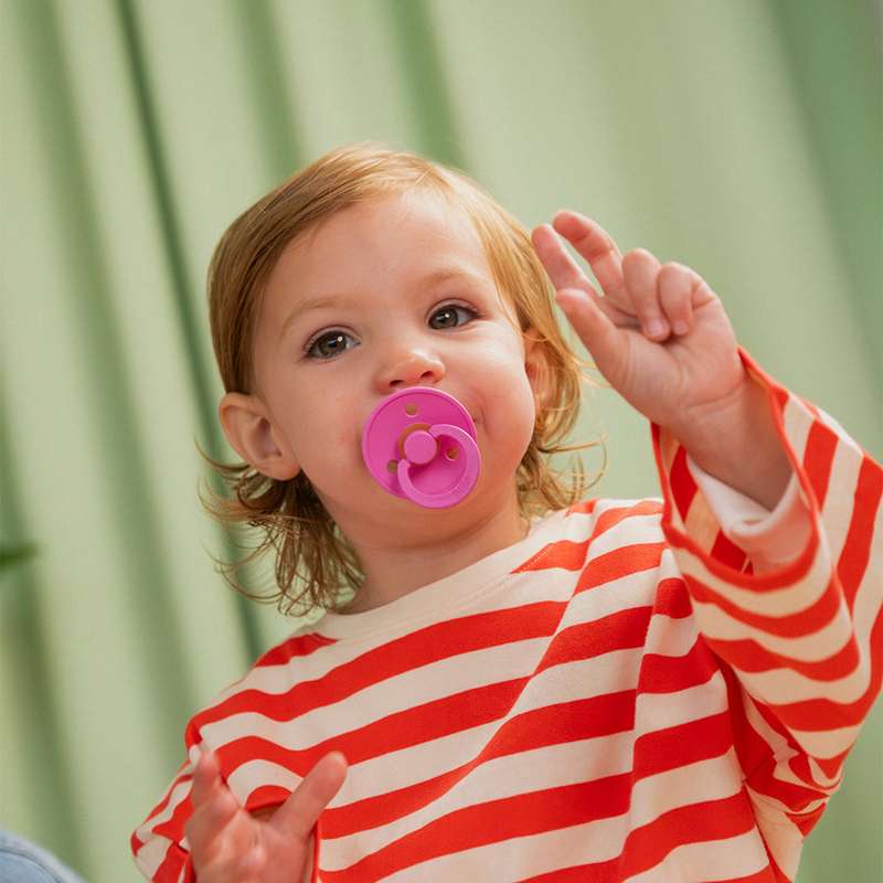 Bibs Rund Colour Napp - 2-Pack - strl. 2 - naturgummi - Bubbelgum/Peri 