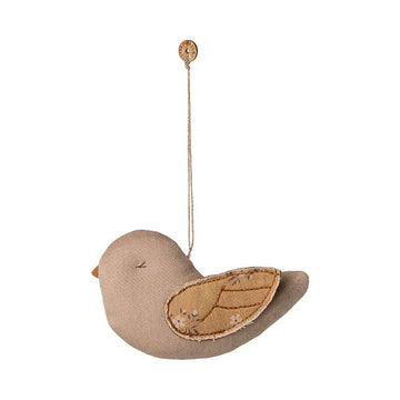 Maileg Julornament - Tyg - Fågel - Marmor - Latte 