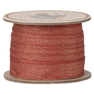 Maileg Band - 13 mm - 10m - Röd/Guld 