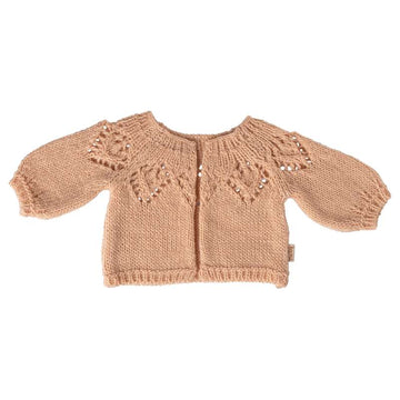 Maileg Stickad Cardigan - Storlek 4 - Ljus Rosa 