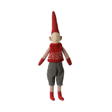 Maileg Pixy - Stl. 1 - Pojke - Röd Knitted Vest