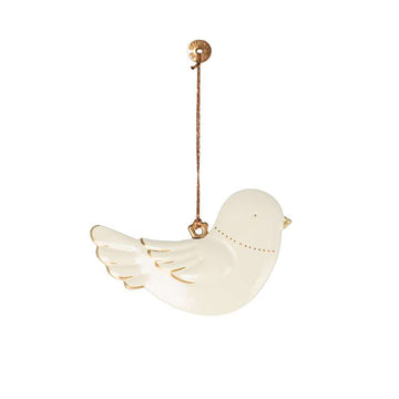 Maileg Julgransprydnad - Metall - Fågel - Off White/Guld