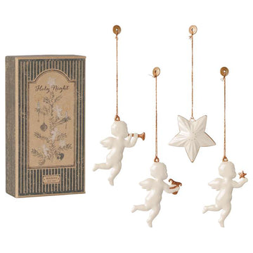 Maileg Presentask m. Julgransprydnader - Metall - Holy Night - Off White
