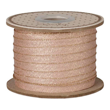 Maileg Presentband - 6 mm/25 m - Ljus Rosa/Guld