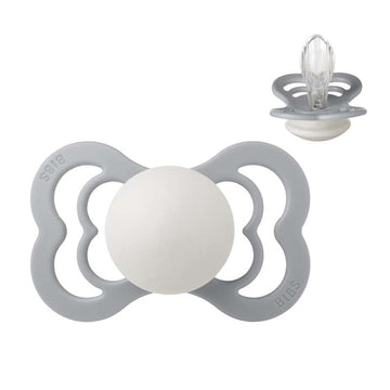 BIBS Symmetrisk Supreme Napp - Str. 2 - Silikon - GLOW - Cloud
