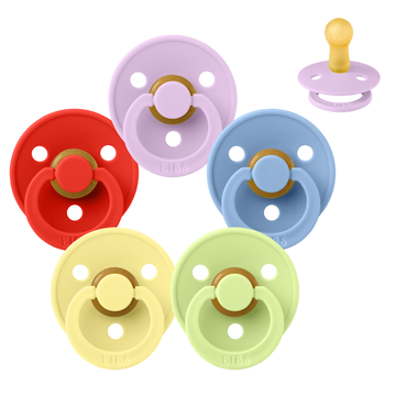 Bibs Rund Colour Napp - bundle - 5 st. - strl. 2 - Färgerna i regnbågen 