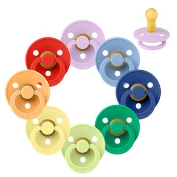 Bibs Rund Colour Napp - bundle - 8 st. - strl. 2 - Regnbågens färger 