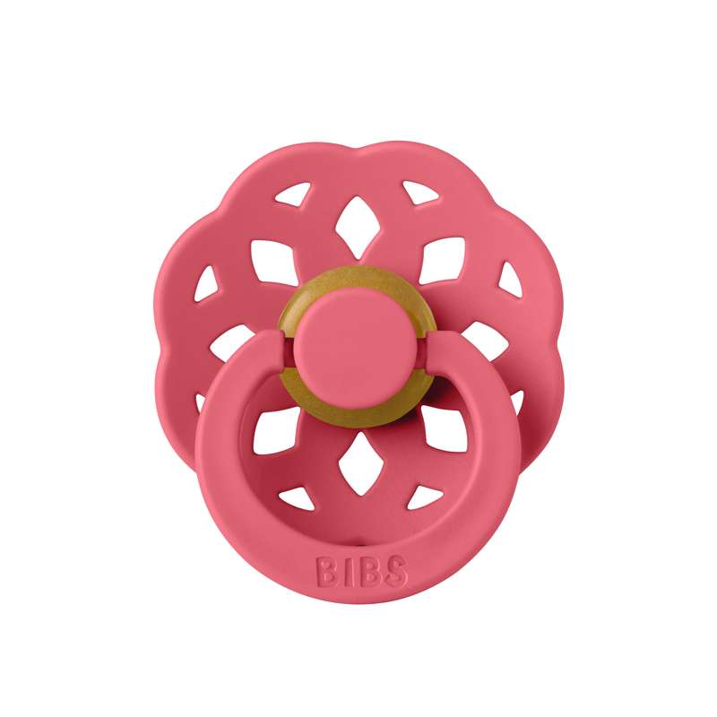 BIBS Rund Boheme Napp - Str. 2 - Naturgummi - Coral