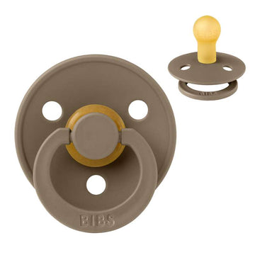 Bibs Rund Colour Napp - strl. 1 - naturgummi - Mörk ek 