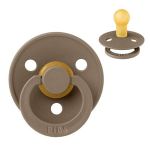 Bibs Rund Colour Napp - strl. 1 - naturgummi - Mörk ek 