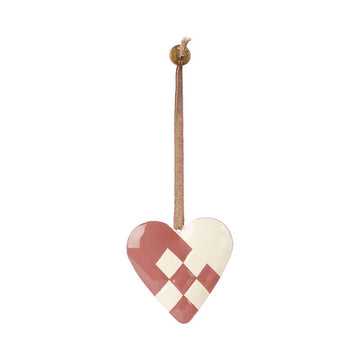 Maileg Julornament i Metall - Hjärta - Stor - Ljus Lila 