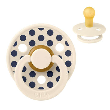 BIBS Rund Colour Sut - Str. 1 - Naturgummi - Medium Polka Studio - Ivory/Deep Space