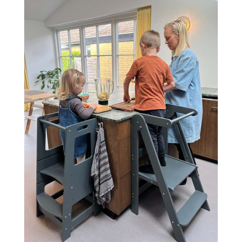 Kid'oh Hjälpa till pall - Hopfällbar - FSC - Grå