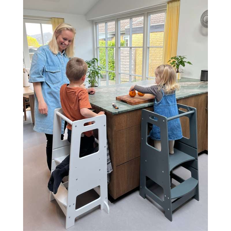Kid'oh Hjälpa till pall - Justerbar - FSC - Vit