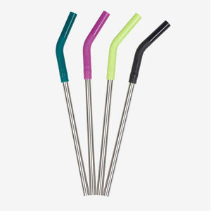 Klean Kanteen Sugrör i Rostfritt Stål m. Silikonspets - 4-Pack - 8mm - Flera färger 