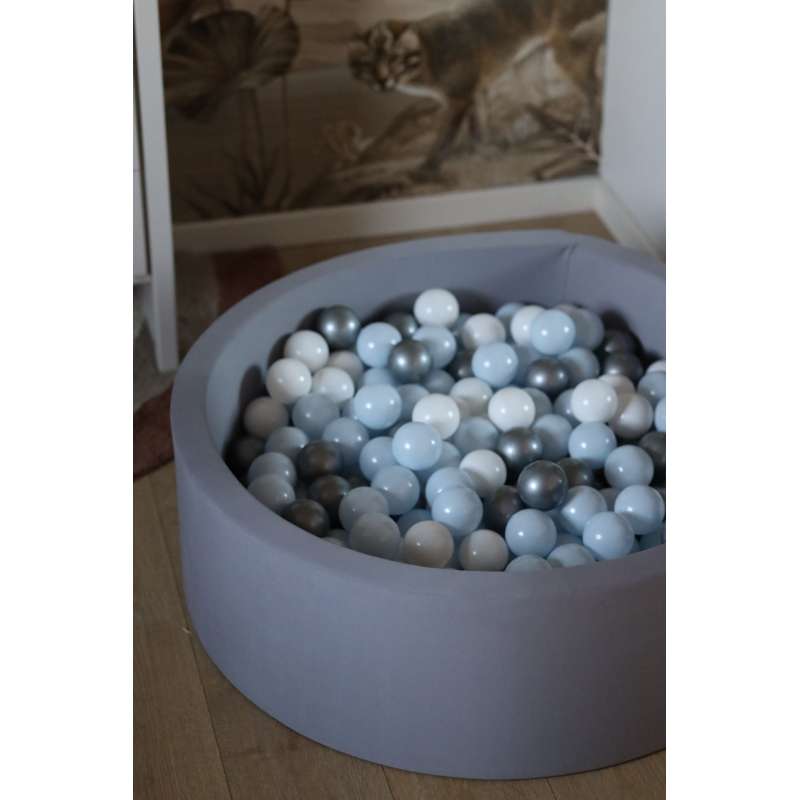 Kid'oh Bollhav - Grå - med 300 Bollar - White/Silver/Blue Pearl