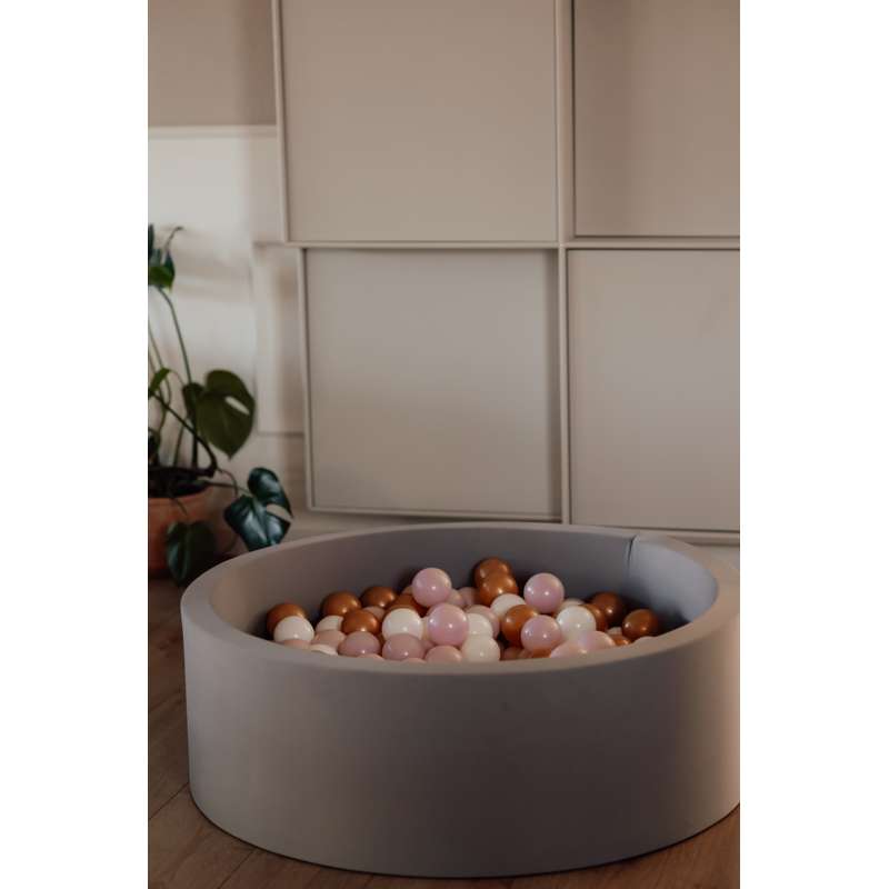 Kid'oh Bollhav - Grå - med 300 Bollar - White/Golden/Pink Pearl
