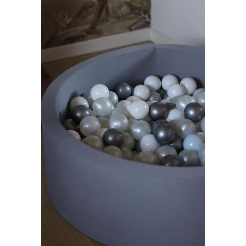 Kid'oh Bollhav - Grå - med 300 Bollar - White/Pearl/Silver
