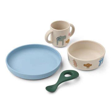 Liewood Vivi Baby Matset - 4 delar - Silikon - Imagine/Sandy