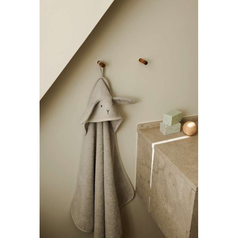 Liewood Albert Badhandduk m. Huva - Baby - Rabbit/Dumbo Grey