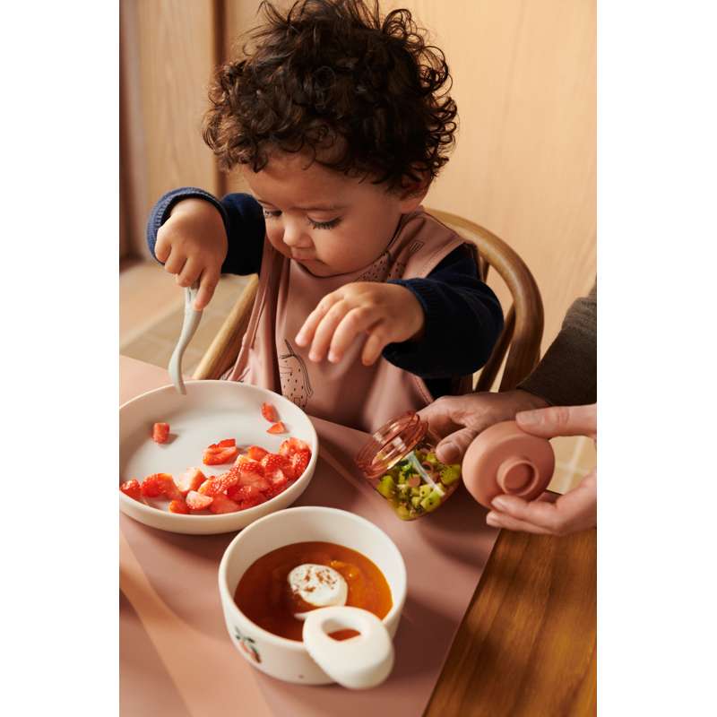 Liewood Vivi Baby Matset - 4 delar - Silikon - Peach/Sea Shell Mix 