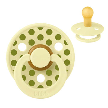 BIBS Rund Colour Sut - Str. 1 - Naturgummi - Medium Polka Studio - Luna/Wasabi