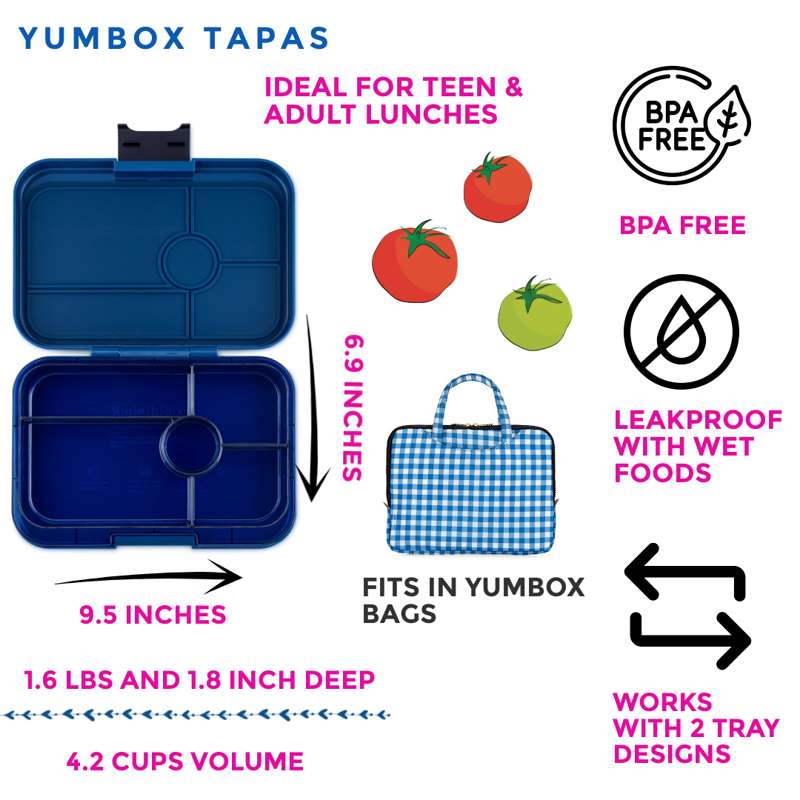 Yumbox Matlåda - Tapas XL - 5 fack - Monte Carlo Blue/Navy Clear 